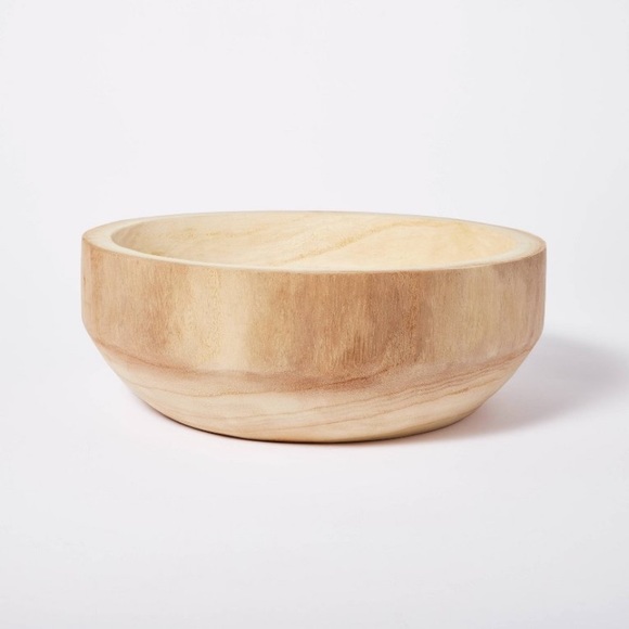 Studio McGee 12"x4" Decorative Paulownia Wood Bowl